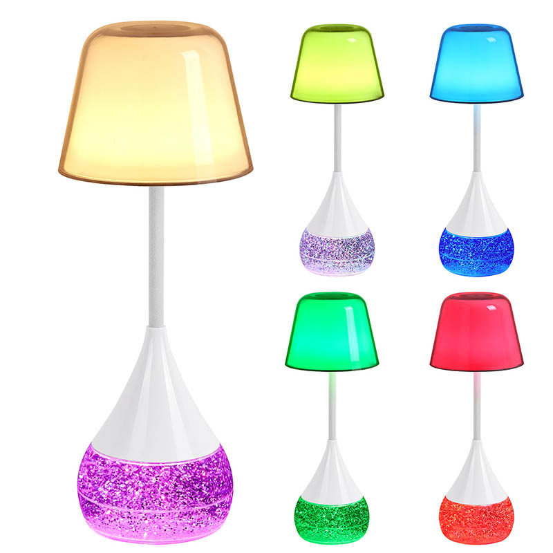 الأناقة والابتكار LED مصباح مكتب مع قاعدة بريق RGB
