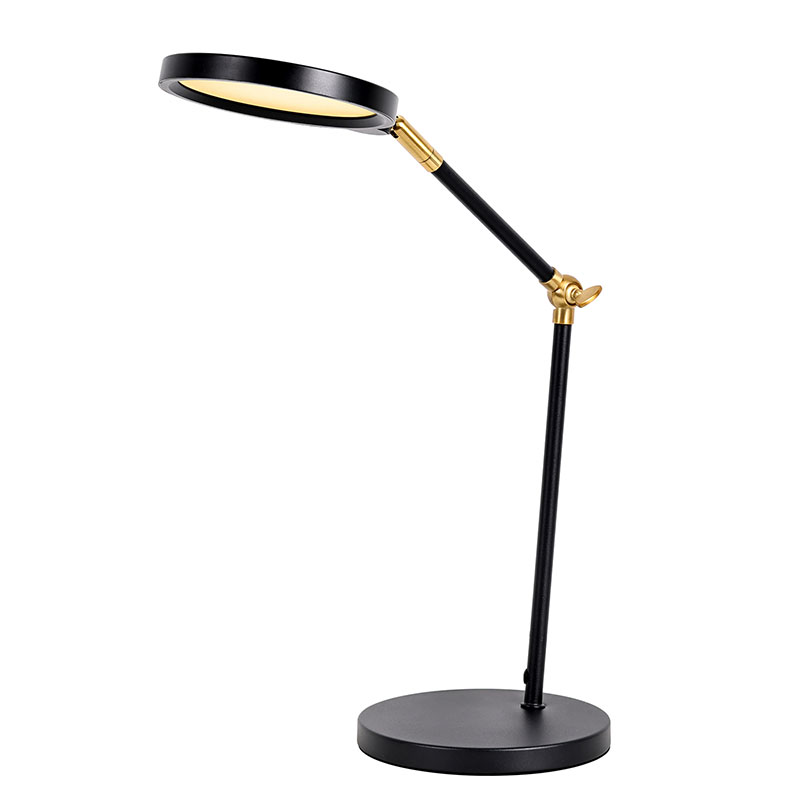 مصباح مكتب LED الذهب مع ذراع طويلة