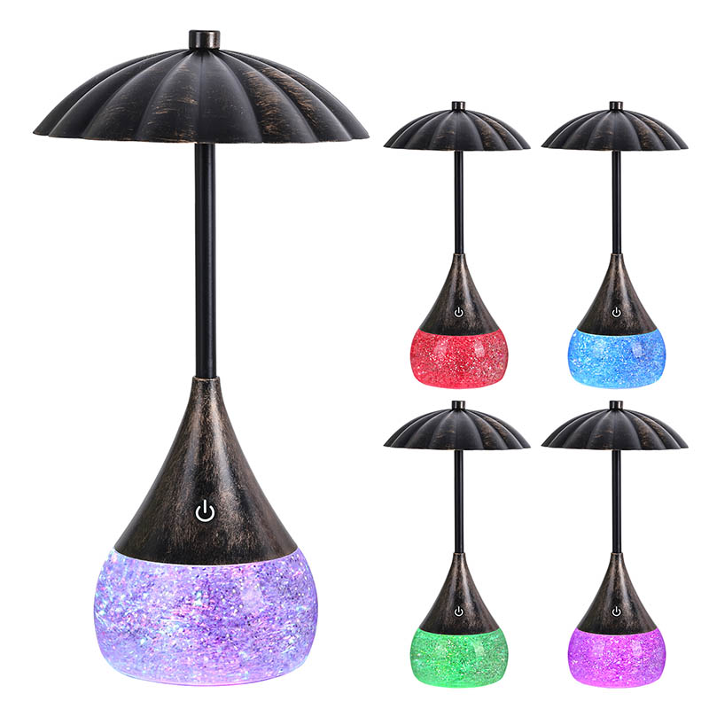 مصباح مكتب LED LED الطبيعي مع زجاجة بريق RGB