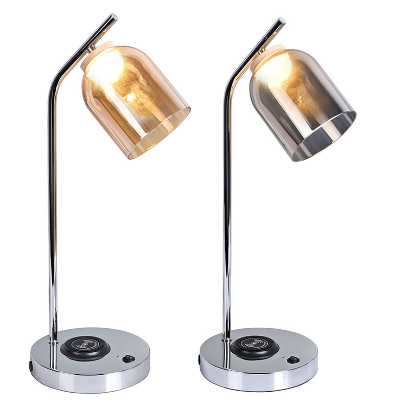 مصباح مكتب QI LED مع غطاء زجاجي