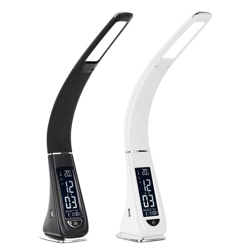 شاحن ميناء USB مصباح مكتب LED مع ريشة