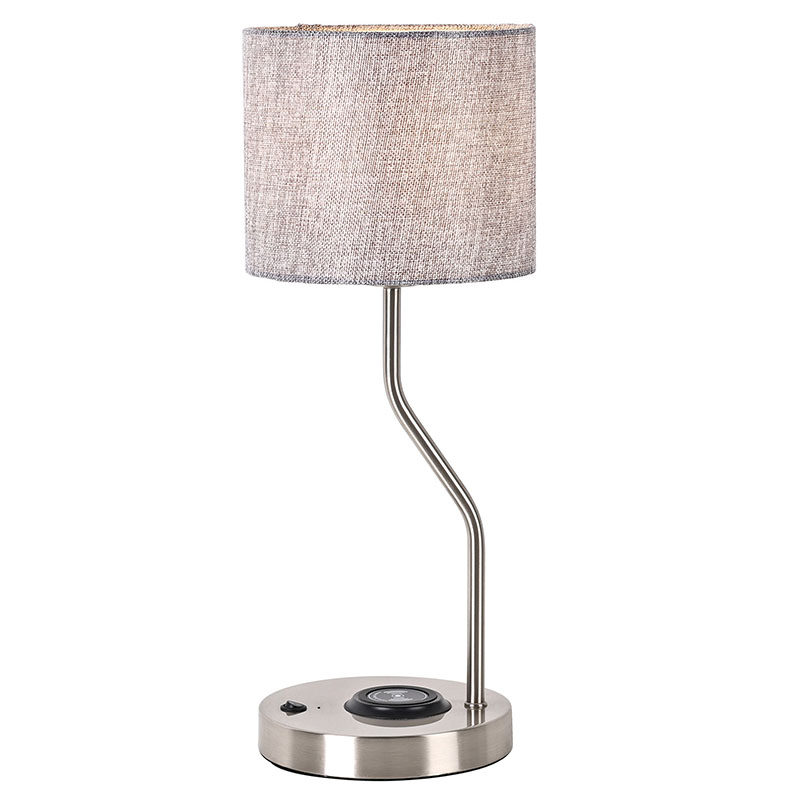 مصباح مكتبي مزود بشاحن هاتف لاسلكي مع غطاء من القماش